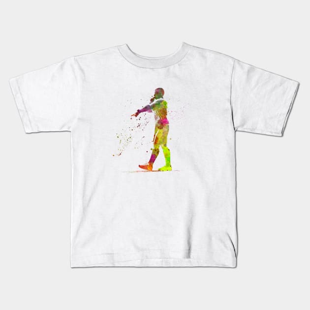 Soccer referee in watercolor Kids T-Shirt by PaulrommerArt